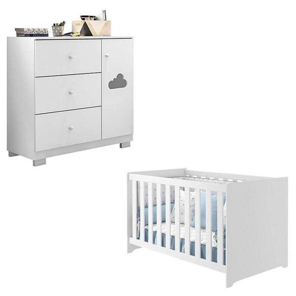 Imagem de Quarto Infantil Berço doce Sonho com Cômoda Infantil Ane Cor Branco - Phoenix