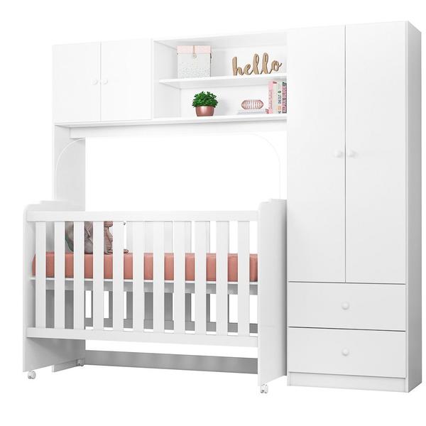 Imagem de Quarto Infantil Berço Rodizio Guarda-Roupas Sophia 100% MDF