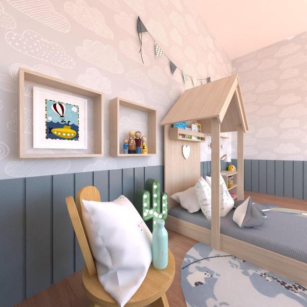 Imagem de Quarto Infantil Cama Banqueta 2 Nicho e Prateleira Bramov Móveis Geneve