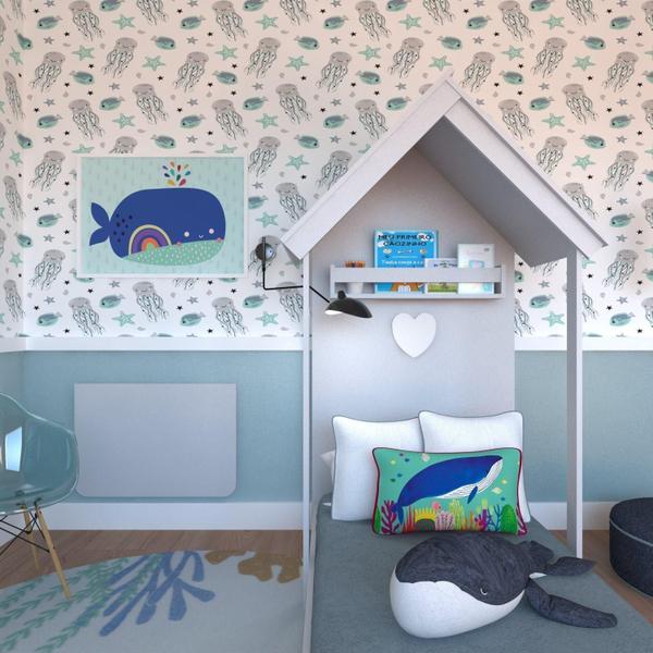 Imagem de Quarto Infantil Cama Helena e Mesa Dobrável KitCubos  Espresso Móveis Cinza Cristal