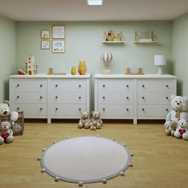 Imagem de Quarto Infantil com 2 Cômodas 6 Gavetas Maggiore New Branco