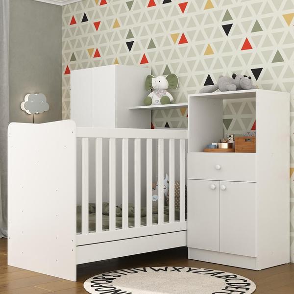 Imagem de Quarto Infantil com Berço 4 em 1 Sofia Multimóveis Branco