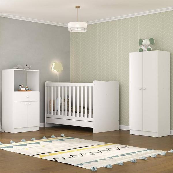 Imagem de Quarto Infantil com Berço 4 em 1 Sofia Multimóveis Branco