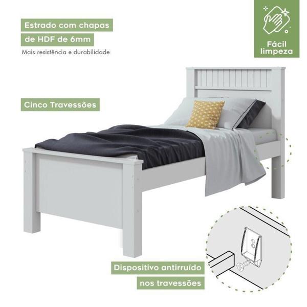 Imagem de Quarto Infantil com Cama Solteiro Athenas e Cômoda 4 Gavetas Baião Branco