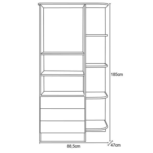 Imagem de Quarto Infantil com Guarda Roupa 2 Portas 3 Gavetas com Cantoneira, Berço e Cômoda Trocador Doce Sonho Branco - Qmovi