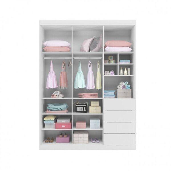 Imagem de Quarto Infantil com Guarda-Roupa 3 Portas 4 Gavetas e Cômoda Pérola Phoenix Baby