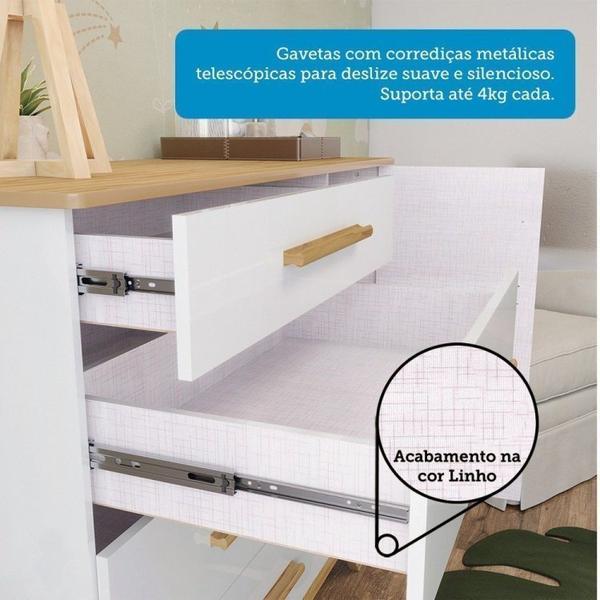 Imagem de Quarto Infantil com Guarda Roupa 4 Portas e Cômoda 1 Porta 100% MDF Kakau Retrô Espresso Móveis