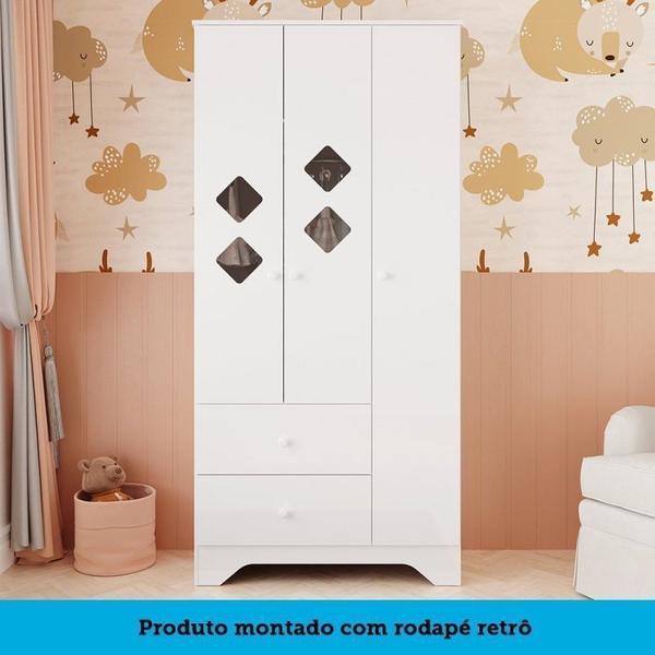 Imagem de Quarto Infantil com Guarda Roupa e Cômoda com Janelas Losango Cocada Yescasa