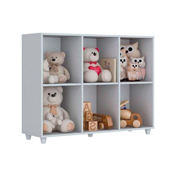 Imagem de Quarto Infantil Completo Aquarela 2 Peças (1 Cômoda baú + 1 Armário Organizador) QI100 Branco - Henn