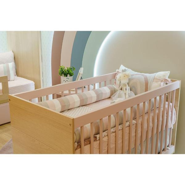 Imagem de Quarto Infantil Completo Berço Cômoda e Guarda Roupa em MDF Rosa Quater