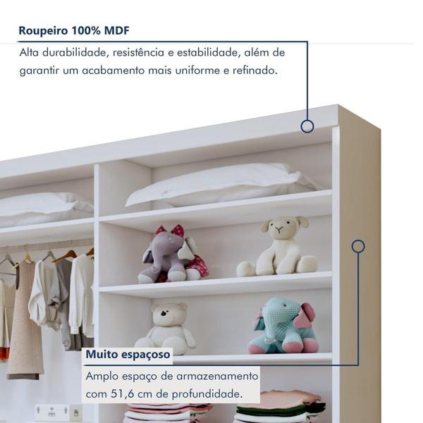 Imagem de Quarto Infantil Completo Closet Caribe e Cama Alice 5 Gavetas Branco