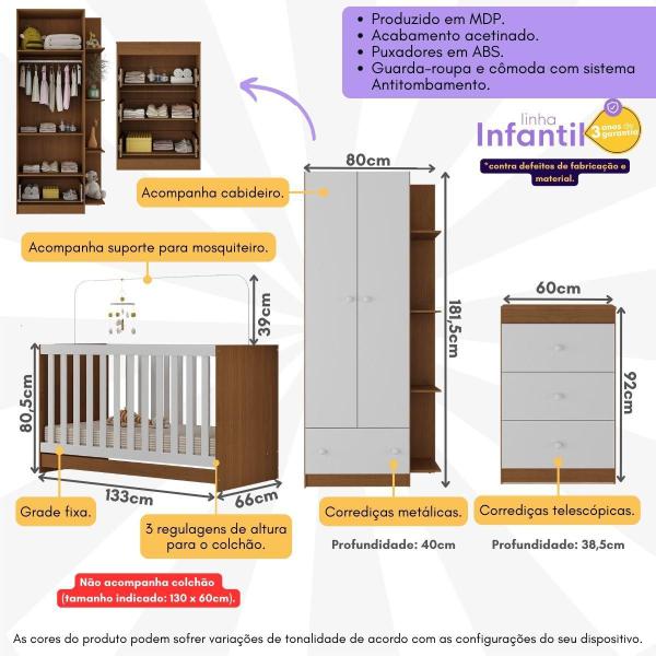 Imagem de Quarto Infantil Completo Doce de Leite Multimóveis MP4237