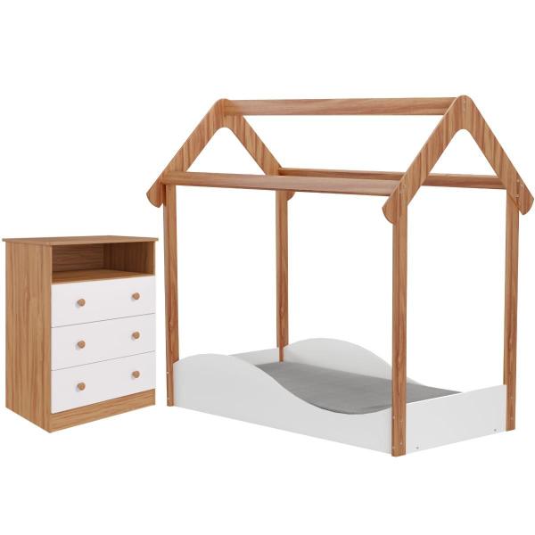 Imagem de Quarto Infantil Completo Mini Cama Montessoriana Uli Gaveteiro Smim  3 Gavetas 100% MDF Perobas