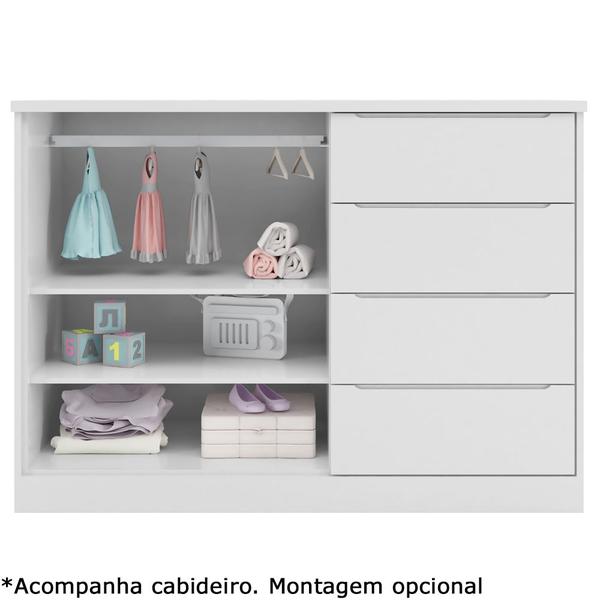 Imagem de Quarto Infantil Completo Perola com Guarda Roupa 3 Portas e Cômoda 2 Portas branca - Phoenix Baby