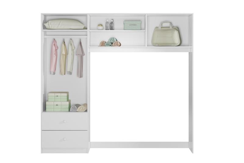 Imagem de Quarto Infantil Completo Ternura Branco- Guarda-Roupa, Berço e Cômoda