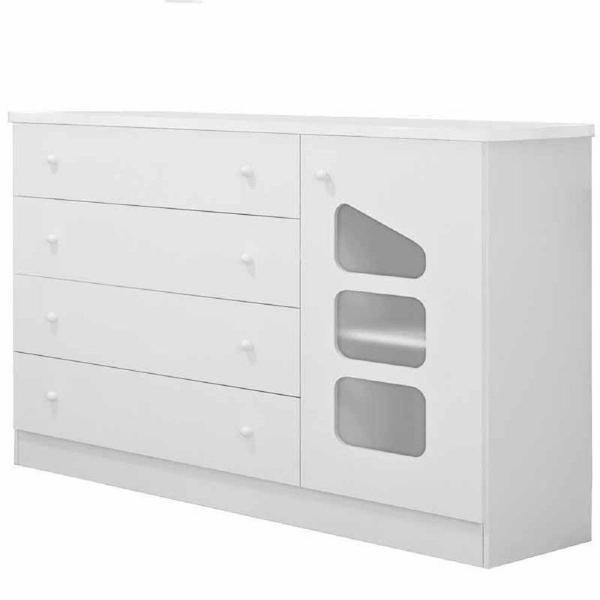 Imagem de Quarto Infantil de Bebê Sapateira + Cômoda Sapateira Algodão Doce+ Guarda Roupa 2 Portas 100% MDF Branco - Phoenix Baby