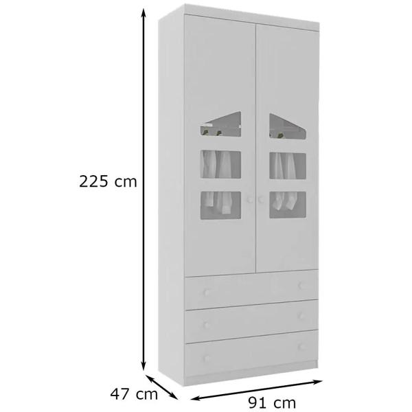 Imagem de Quarto Infantil Eloísa com Guarda Roupa Cômoda e Modulo Aereo