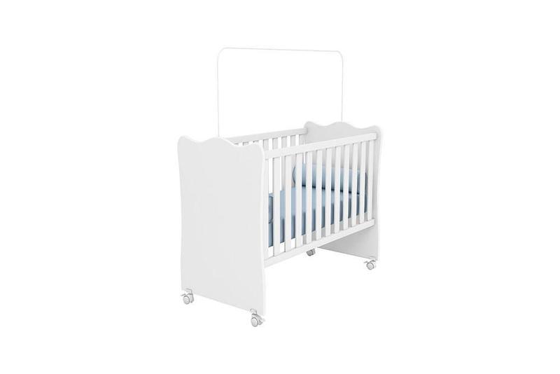 Imagem de Quarto Infantil Guarda Roupa 3 Portas, Berço e Cômoda 4 Gavetas Meu Soninho Branco - FdECOR