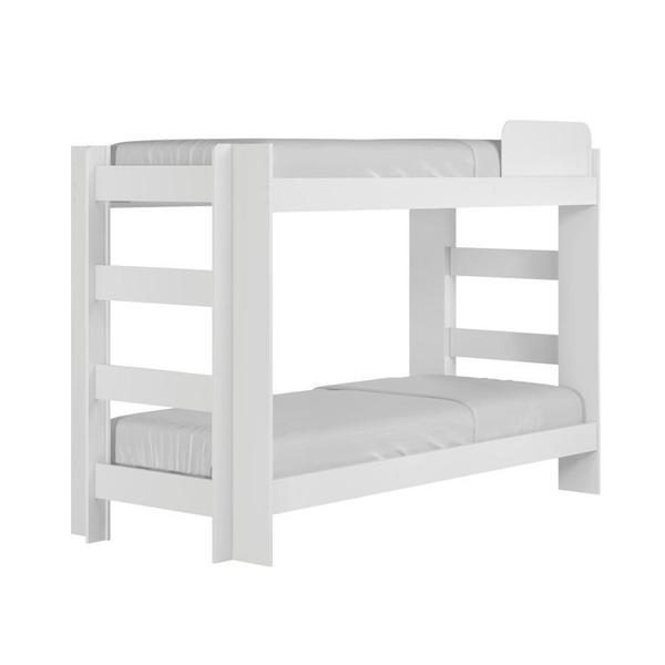 Imagem de Quarto Infantil/Juvenil com Beliche Flórida e Guarda Roupa 4 Portas 3 Gavetas Flórida 100% MDF Branco