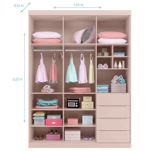 Imagem de Quarto Infantil Kit 2 Peças 100% Mdf Guarda Roupa e Cômoda Perola