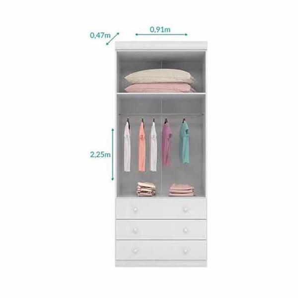 Imagem de Quarto Infantil Phoenix Baby Com Guarda Roupa Modulado E Cômoda Eloísa 04 Peças Branco