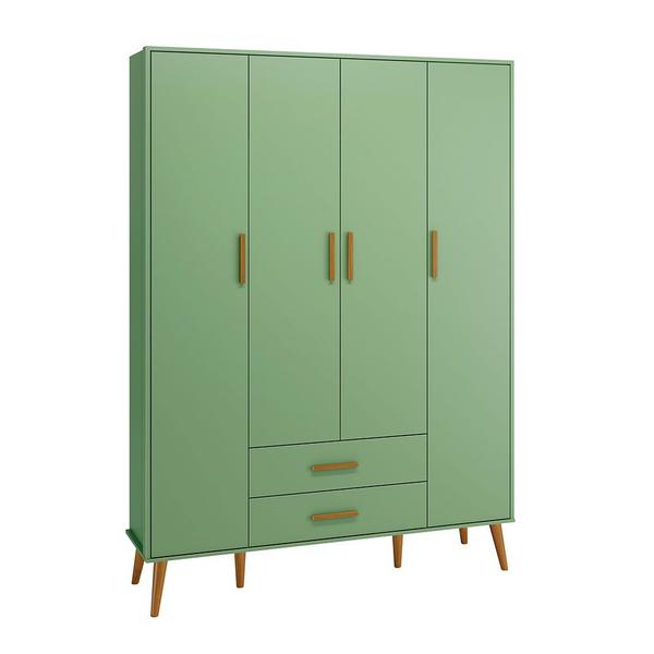 Quarto Isis Berço Americano 2 em 1 + Comoda Gaveteiro + Guarda Roupa Isis Retrô 4 Portas 2 Gavetas Botanico Fosco - Reller Imagem de Quarto Isis Berço Americano 2 em 1 + Comoda Gaveteiro + Guarda Roupa Isis Retrô 4 Portas 2 Gavetas Botanico Fosco - Reller