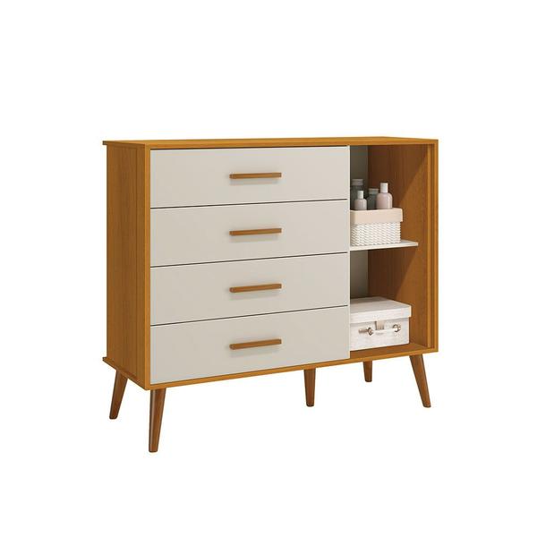 Quarto Isis Berço Americano 2 em 1 + Comoda Sapateira + Guarda Roupa Isis Retrô 4 Portas 2 Gavetas Areia Fosco/ Savana Fosco - Reller Imagem de Quarto Isis Berço Americano 2 em 1 + Comoda Sapateira + Guarda Roupa Isis Retrô 4 Portas 2 Gavetas Areia Fosco/ Savana Fosco - Reller