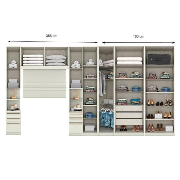 Imagem de Quarto Modulado Casal Ambiente 3.2 New Predileto 7 Peças Areia - Henn