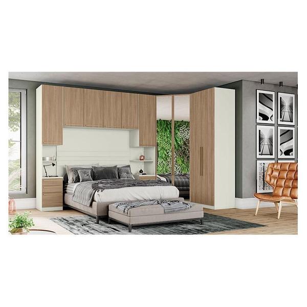 Imagem de Quarto Modulado Casal Ambiente 5.4 Seletto 5 Peças Areia Jequitibá - Henn