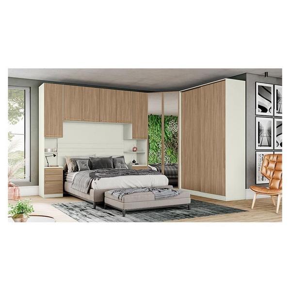 Imagem de Quarto Modulado Casal Ambiente 5 Seletto 5 Peças Areia Jequitibá - Henn