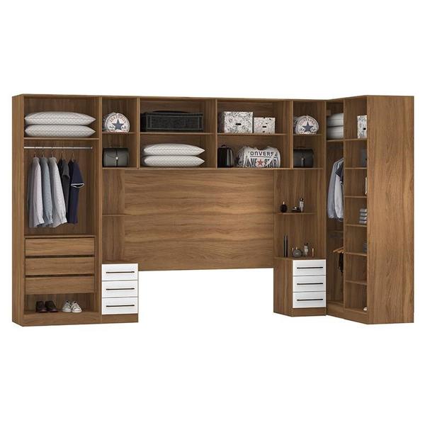 Imagem de Quarto Modulado Casal Irlanda Composição 4 Amêndola/Branco - Demartêz