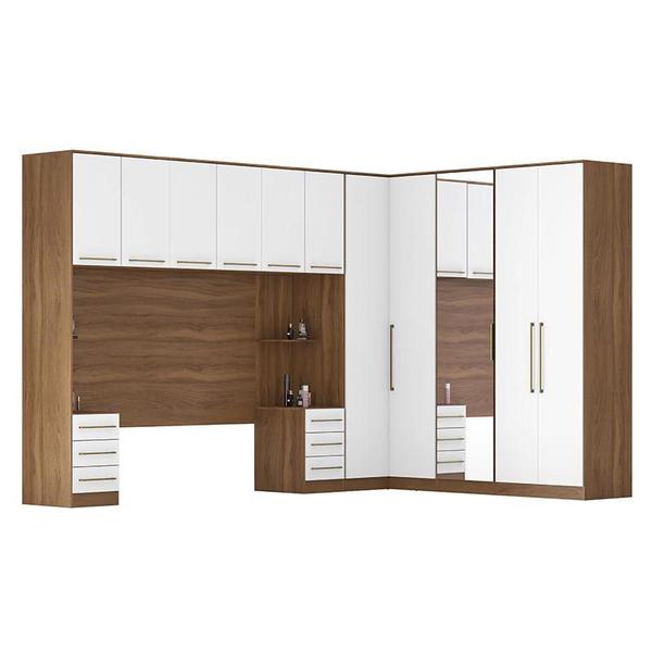 Imagem de Quarto Modulado Casal Irlanda Composição 7 Amêndola/Branco - Demartêz