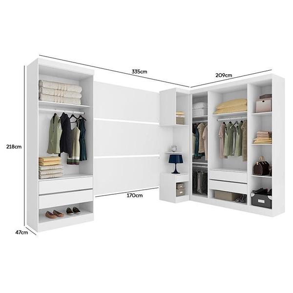 Imagem de Quarto Modulado Casal Modena Composição 7 Branco - Demóbile