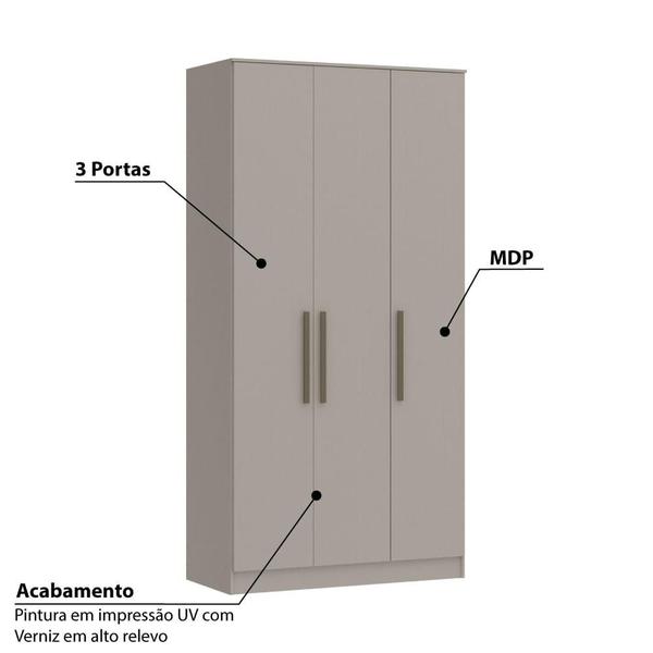 Imagem de Quarto Modulado Casal Urban com 8 Portas - Níquel