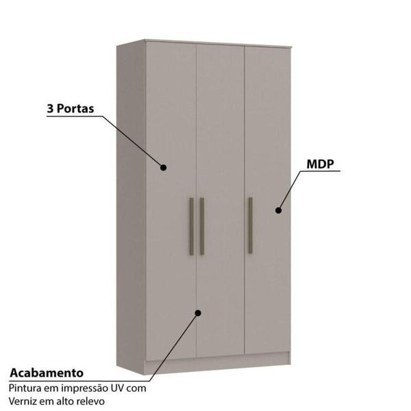 Imagem de Quarto Modulado Casal Urban com 8 Portas - Níquel