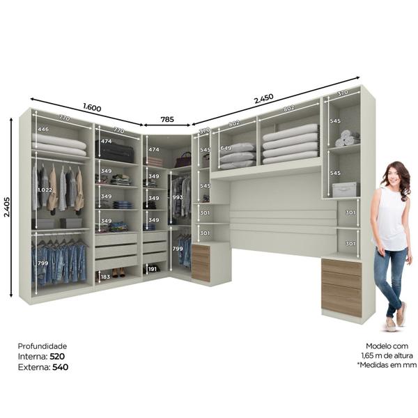 Imagem de Quarto Modulado Completo Casal 5 Peças 12 Portas 12 Gavetas Seletto