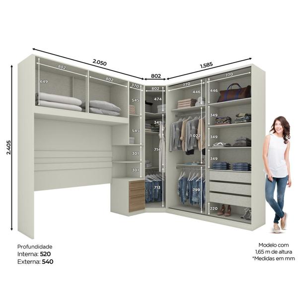 Imagem de Quarto Modulado Completo Casal 6 Peças 8 Portas 6 Gavetas Predileto