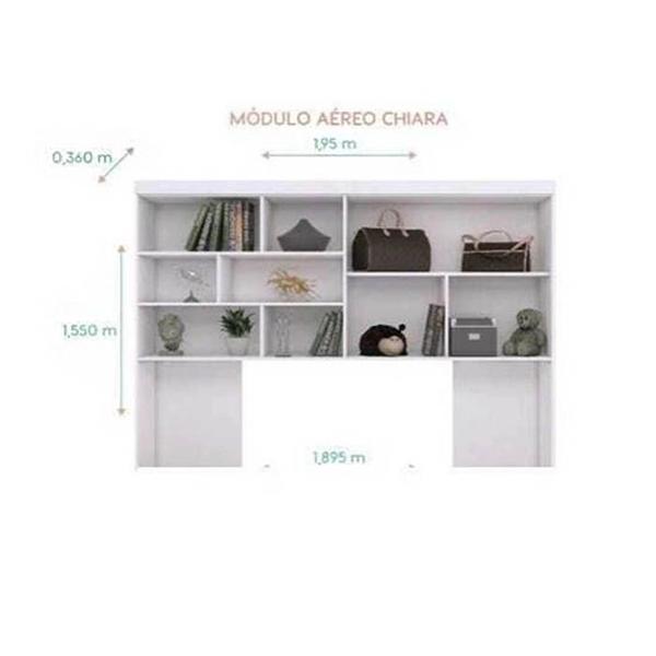 Imagem de Quarto Modulado Infantil Jade Completo com Roupeiro 2 portas, Módulo Aéreo e Cama com Auxiliar - Phoenix Baby