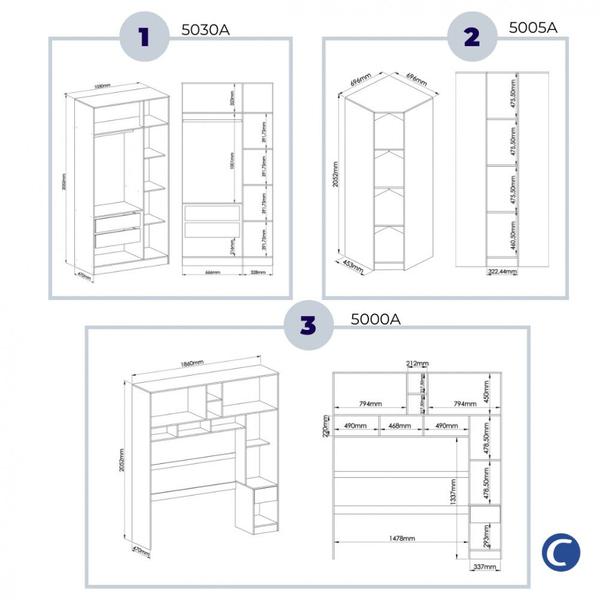 Imagem de Quarto Modulado MA³veis Castro 3 PeAas