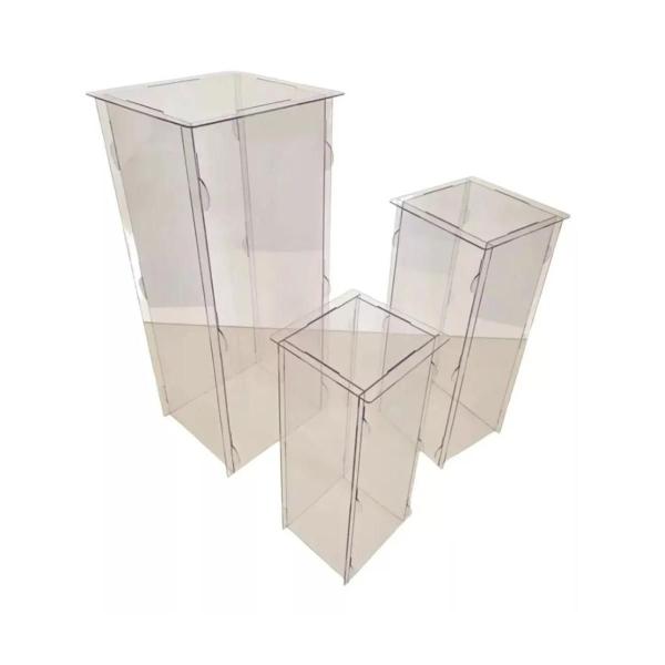 Imagem de Quatro Cubos Acrílico 3Mm Ps Cristal 80 60 50 50 Cm