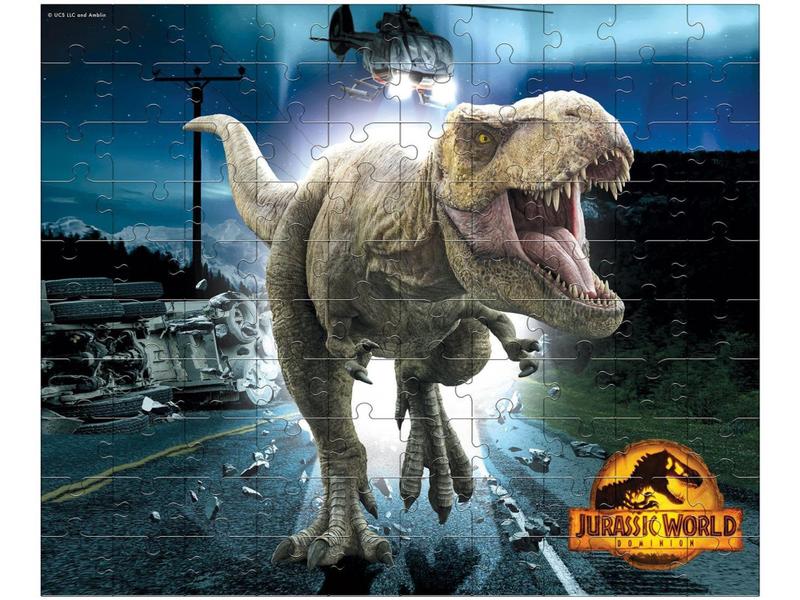 Imagem de Quebra-cabeça 100 Peças Jurassic World Dominion - T-Rex Mimo Play