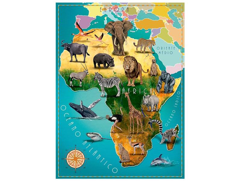 Imagem de Quebra-cabeça 100 Peças Puzzle África e Seus