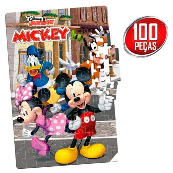 Imagem de Quebra cabeca 100 pecas turma do mickey - toyster