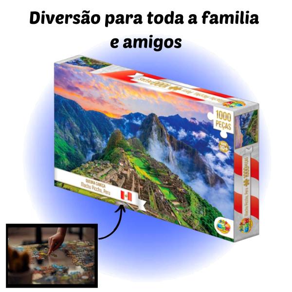 Imagem de Quebra-Cabeça 1000 Peças Puzzle Infantil  Acrópole De Athenas Cristo Redentor GGB Brinquedos