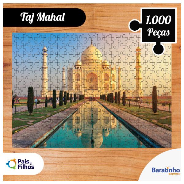 Imagem de Quebra-Cabeça 1000 Peças Taj Mahal Índia Puzzle Pai e Filhos