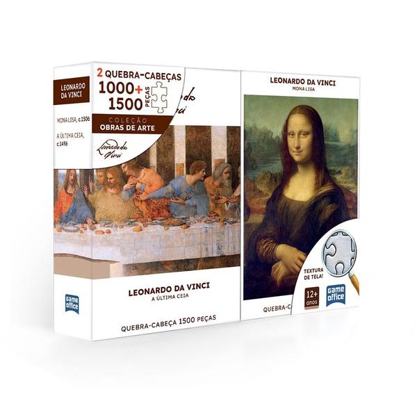 Imagem de Quebra Cabeça 2 Em 1 Puzzle Coleção Obras De Arte Leonardo Da Vinci - Toyster