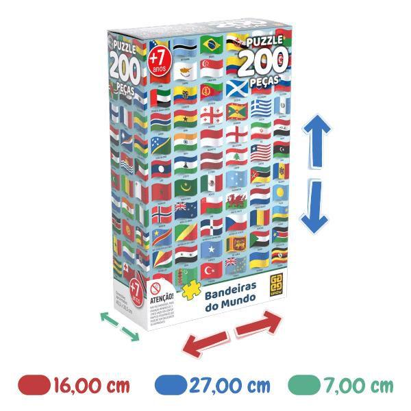 Imagem de Quebra-Cabeça 200 Peças Bandeiras do Mundo Grow