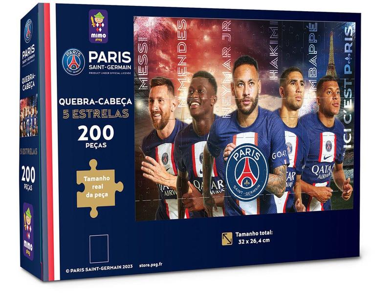 Imagem de Quebra-cabeça 200 Peças Colecionável PSG  - 5 Estrelas Mimo Toys