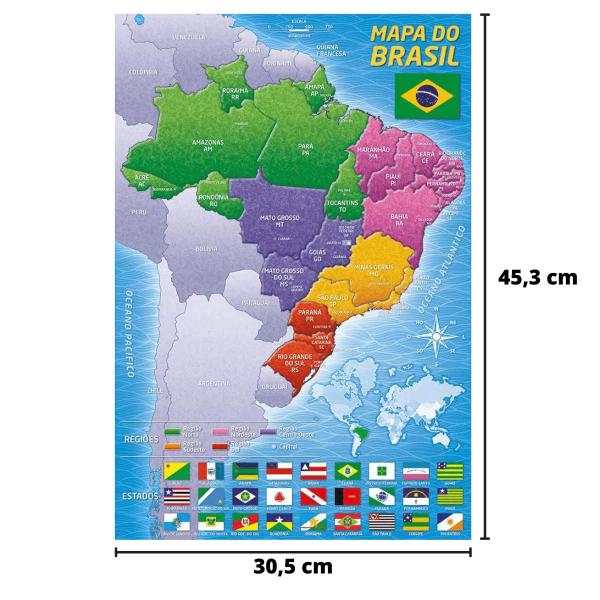 Imagem de Quebra Cabeça 200 Peças Mapa Do Brasil Grow 03936