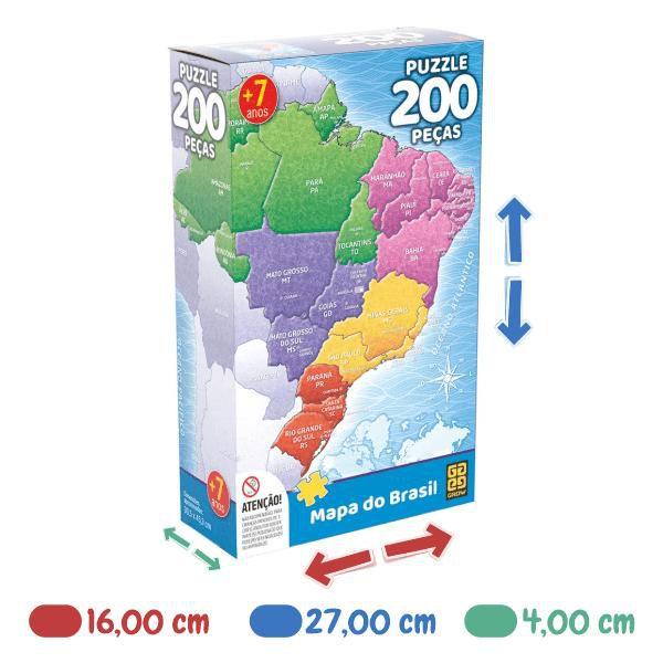 Imagem de Quebra-Cabeça 200 Peças Mapa do Brasil Grow